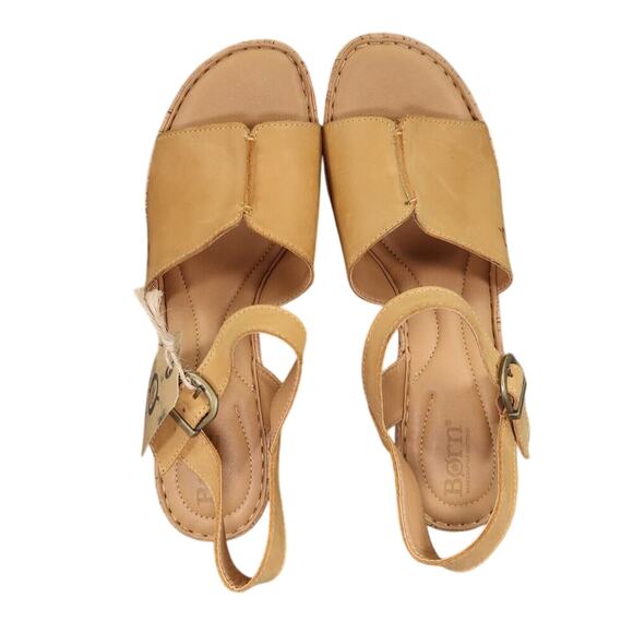 Born Shoes Women 11 Sandal Wedge Leather Ankle Strap Open Toe Agnio Cork Comfort - Picture 9 of 16